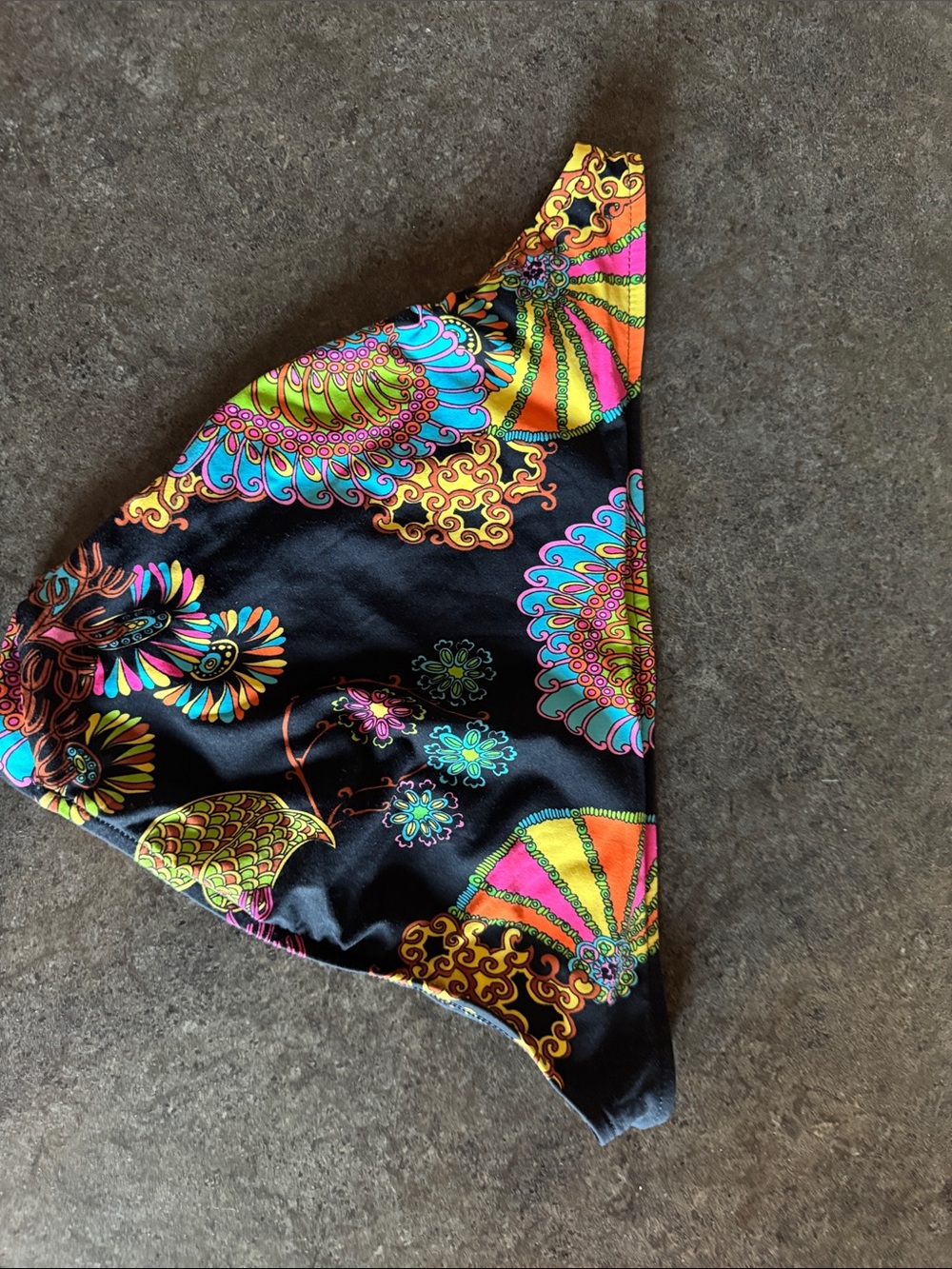 Trina Turk Black Bikini with Bright Multicolor Floral & Paisley Motif - Picture 2 of 3